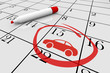 Car Automobile Day Date Calendar Circled 3d Illustration