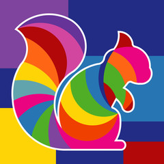 Poster - colorful squirrel design logo