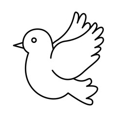 Wall Mural - cute dove flying icon