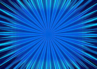 Wall Mural - abstract comic blue background for style pop art design. retro burst template backdrop. light rays e