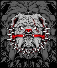 Mean Bulldog Mascot Illustration