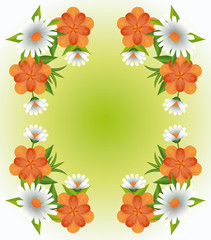 Wall Mural - Floral frame blank card