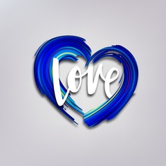Poster - Expressive Brush Strokes in Shape of Heart. Vector Love Concept. Valentines Day Illustration