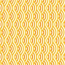 Yellow Waves Vector Background. Seamless Pattern With Halftone
