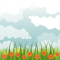 Poster - Beatiful gardenwith flowers scenery