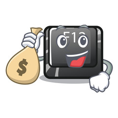 Sticker - With money bag button f12 on a keyboard mascot