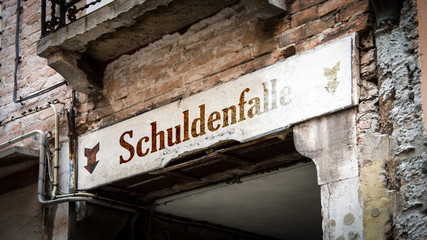 Wall Mural - Schild 383 - Schuldenfalle