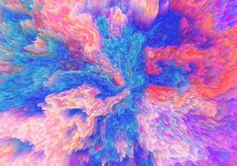 Fototapete - Bright Colorful Vector Explosion Texture. Abstract Holi Paint Background. Rainbow Colored Banner Design