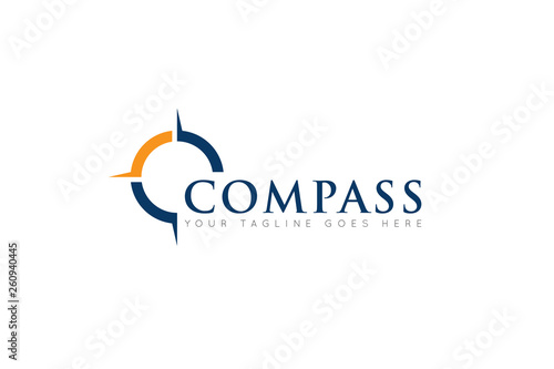Photographie compass logo and icon vector illustration design template