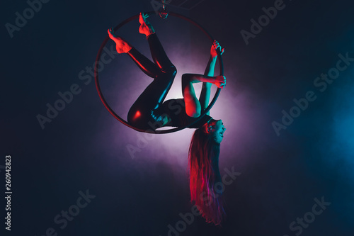 Aerial Acrobat In The Ring A Young Girl Performs The Acrobatic Elements In The Air Ring Kaufen Sie Dieses Foto Und Finden Sie Ahnliche Bilder Auf Adobe Stock Adobe Stock