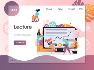Wall Mural - lecture vector website landing page design template