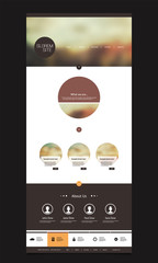 Wall Mural - Website Design Template for Your Business with Blurred Sky Image Background 