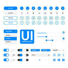 UI kit web & application blue template