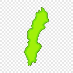 Sticker - Sweden map icon in cartoon style isolated on background for any web design 