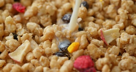 Sticker - Pour organic soy milk into cereal