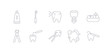 © CoolVectorStock - simple gray 10 vector icons set such as teeth, tooth cleaning, tooth extraction, tooth filling, pliers, whitening, with metallic root. editable vector icon pack