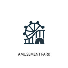 Amusement Park Icon. Simple Element Illustration. Amusement Park Concept Symbol Design. Can Be Used For Web And Mobile.