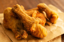 Close up original recipe fried chickens