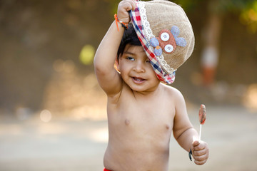 Canvas Print - Cute Indian baby boy