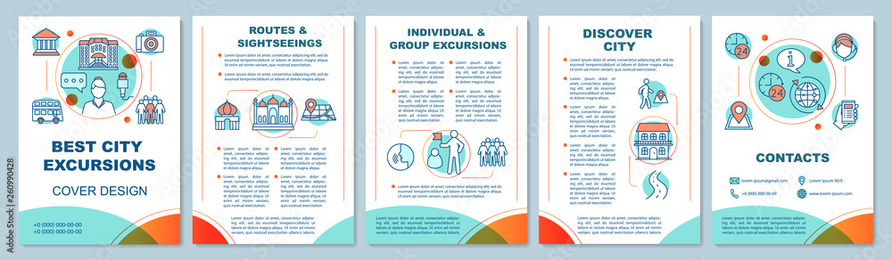 Excursion Labels Excursion brochure template layout Stock Vector | Adobe Stock