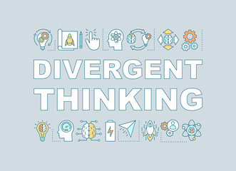 Wall Mural - Divergent thinking word concept banner