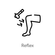 Outline Reflex Vector Icon. Isolated Black Simple Line Element Illustration From Shapes Concept. Editable Vector Stroke Reflex Icon On White Background