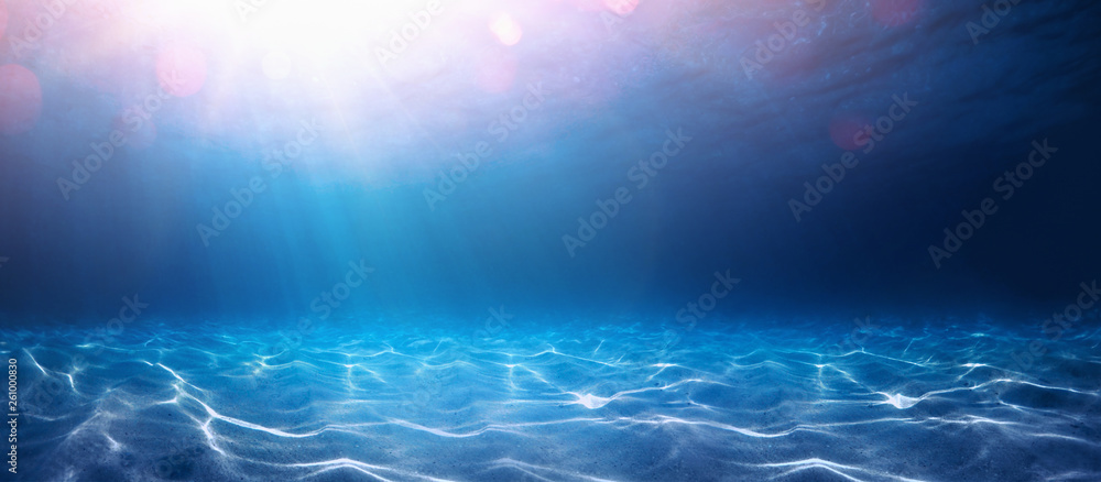 Blue Ocean Water Background - obrazy, fototapety, plakaty 