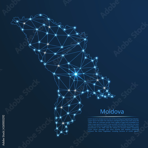 Fotografía Moldova communication network map