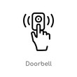 outline doorbell vector icon. isolated black simple line element illustration from smart house concept. editable vector stroke doorbell icon on white background