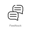 © zaurrahimov - outline feedback vector icon. isolated black simple line element illustration from social media marketing concept. editable vector stroke feedback icon on white background
