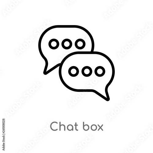 Outline Chat Box Vector Icon Isolated Black Simple Line Element Illustration From Social Concept Editable Vector Stroke Chat Box Icon On White Background Stock Vector Adobe Stock