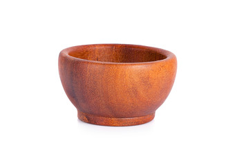 Wall Mural - wooden bowl on white background