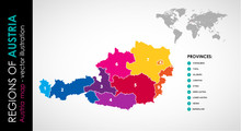 Vector Map Of Austria And Provinces COLOR