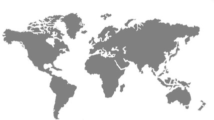  world map on white background