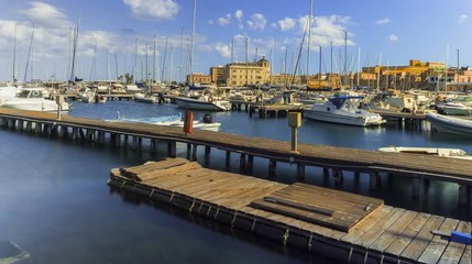 Wall Mural - Syracuse, Italy : Boats movement on the sea