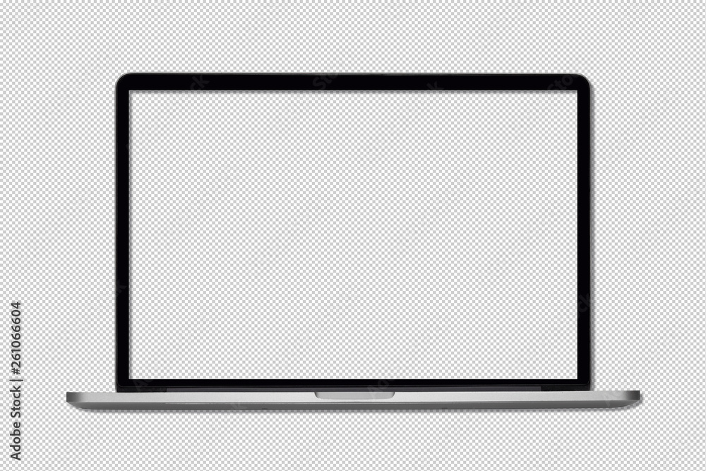 Isolated Laptop or notebook, Computer display with blank screen on a transparent background - obrazy, fototapety, plakaty 