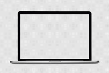 Isolated Laptop Or Notebook, Computer Display With Blank Screen On A Transparent Background