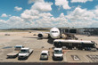 © MyMicrostock/Stocksy - Airplane on a Runway with car fleet