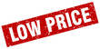 square grunge red low price stamp