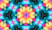 Abstract Seamless Pattern With Kaleidoscope. Symmetric Patterns Of Reflections Of Figures.