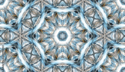 Abstract seamless pattern with kaleidoscope. Symmetric patterns of reflection...