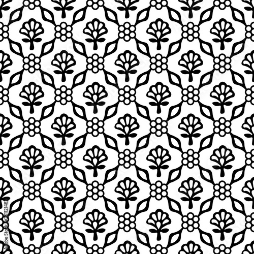 woodblock-drukowal-bezszwowego-etnicznego-kwiecistego-adamaszka-wzor-tradycyjny-orientalny-ornament-indie-kaszmir-geometryczne-kwiaty-i-liscie-czarne-na-bialym-tle-projekt-tekstylny