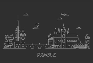 Wall Mural - Prague skyline, Czech Republic.