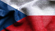 High resolution Czech Republic flag flowing with texture fabric detail