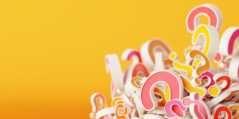Wall Mural - infinite question marks, business concepts; original 3d rendering
