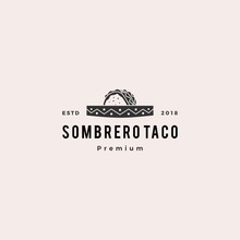 Sombrero Hat Taco Logo Vector Icon Illustration