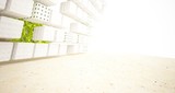 Fototapeta  - Empty abstract concrete and coquina smooth interior. Architectural background. 3D illustration and rendering