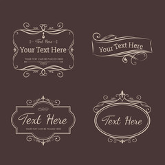 Wall Mural - vintage ornamental banners