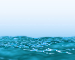  Water waves on blue background. 3D rendering.