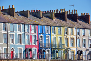 Wall Mural - Colorful row houses seen in Wales, Great Britain